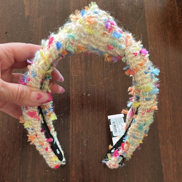 Lele Sadoughi Multicolor Boucle Knotted Headband Rainbow Confetti NWT - Picture 6 of 9
